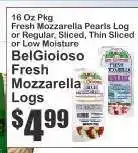Key Food BelGioioso Fresh Mozzarella Logs offer