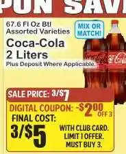 Key Food Coca-Cola 2 Liters offer