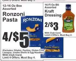 Key Food Ronzoni Pasta offer