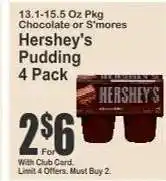 Key Food Hershey's Pudding 4 Pack offer