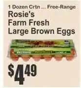Key Food Rosie's Farm Fresh Large Brown Eggs offer