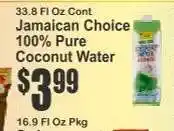 Key Food Jamaican Choice 100% Pure Coconut Water offer