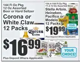 Key Food Corona or White Claw 12 Packs offer