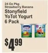 Key Food Stonyfield YoTot Yogurt 6 Pack offer