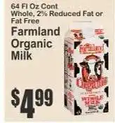 Key Food Farmland Organic Milk offer
