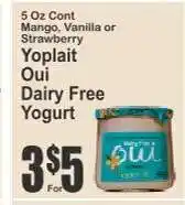 Key Food Yoplait Oui Dairy Free Yogurt offer