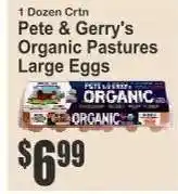 Key Food Pete & Gerry's Organic Pastures Large Eggs offer