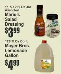 Key Food Mayer Bros. Lemonade Gallon offer