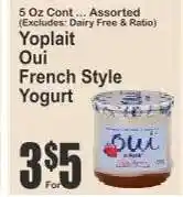 Key Food Yoplait Oui French Style Yogurt offer