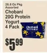 Key Food Chobani 20G Protein Yogurt 4 Pack offer