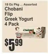 Key Food Chobani Flip Greek Yogurt 4 Pack offer
