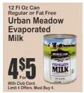 Key Food Urban Meadow Evaporated Milk offer