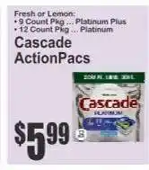 Key Food Cascade Actionpacs offer