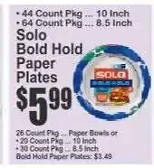 Key Food Solo Bold Hold Paper Plates offer
