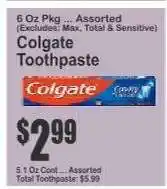 Key Food Colgate Toothpaste offer