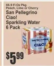 Key Food San Pellegrino Ciao! Sparkling Water 6 Pack offer