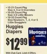 Key Food Huggies Diapers offer