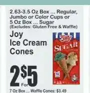 Key Food Joy Ice Cream Cones offer