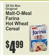 Key Food Malt-O-Meal Farina Hot Wheat Cereal offer