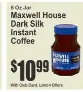 Key Food Maxwell House Dark Silk Instant Coffee offer