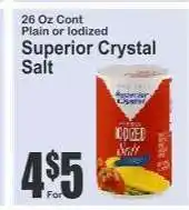 Key Food Superior Crystal Salt offer