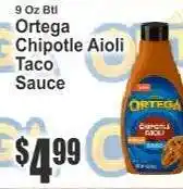 Key Food Ortega Chipotle Aioli Taco Sauce offer
