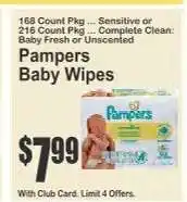 Key Food Pampers Baby Wipes offer