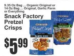 Key Food Snack Factory Pretzel Crisps offer