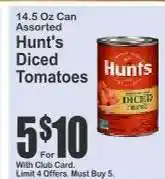 Key Food Hunt's Diced Tomatoes offer