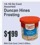 Key Food Duncan Hines Frosting offer