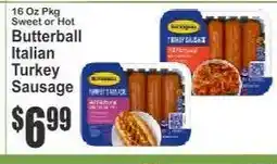 Key Food Butterball Italian Turkey Sausage offer