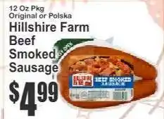 Key Food Hillshire Farm Beef Smoked Sausage offer