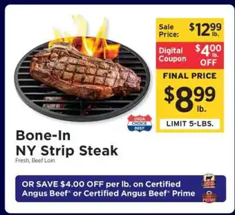 ShopRite Bone-in NY Strip Steak offer