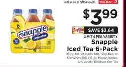 ShopRite Snapple Iced Tea 6-Pack offer