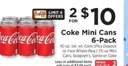 ShopRite Coke Mini Cans 6-Pack offer