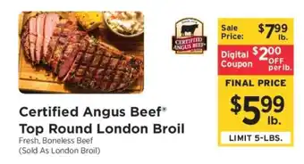 ShopRite Certified Angus Beef Top Round London Broil offer