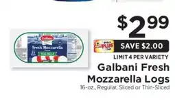 ShopRite Galbani Fresh Mozzarella Logs offer