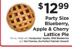 ShopRite Party Size Blueberry, Apple & Cherry Lattice Pie offer