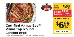 ShopRite Certified Angus Beef Prime Top Round London Broil offer