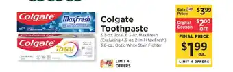 ShopRite Colgate Toothpaste offer