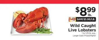ShopRite Wild Caught Live Lobsters offer