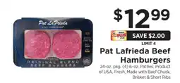 ShopRite Pat LaFrieda Beef Hamburgers offer