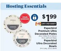 ShopRite Paperbird Premium Ultra Decorated Plates or Bowls offer