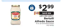 ShopRite Bertolli Alfredo Sauce offer
