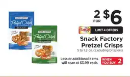 ShopRite Snack Factory Pretzel Crisps offer