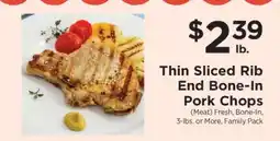 ShopRite Thin Sliced Rib End Bone-In Pork Chops offer