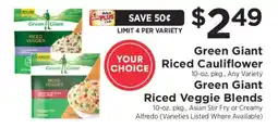ShopRite Green Giant Riced Cauliflower or Riced Veggie Blends offer