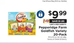 ShopRite Pepperidge Farm Goldfish Variety 20-Pack offer