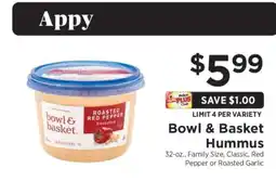 ShopRite Bowl & Basket Hummus offer