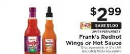 ShopRite Frank's RedHot Wings or Hot Sauce offer